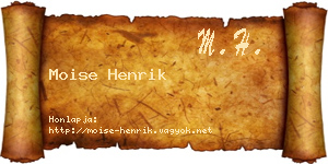 Moise Henrik névjegykártya